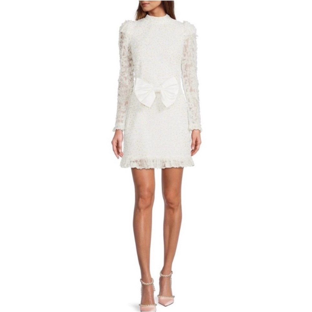 Antonio Melani
x Nicola Bathie Julianna Ruffled Mock Neck Long Sleeve Mini Dress
